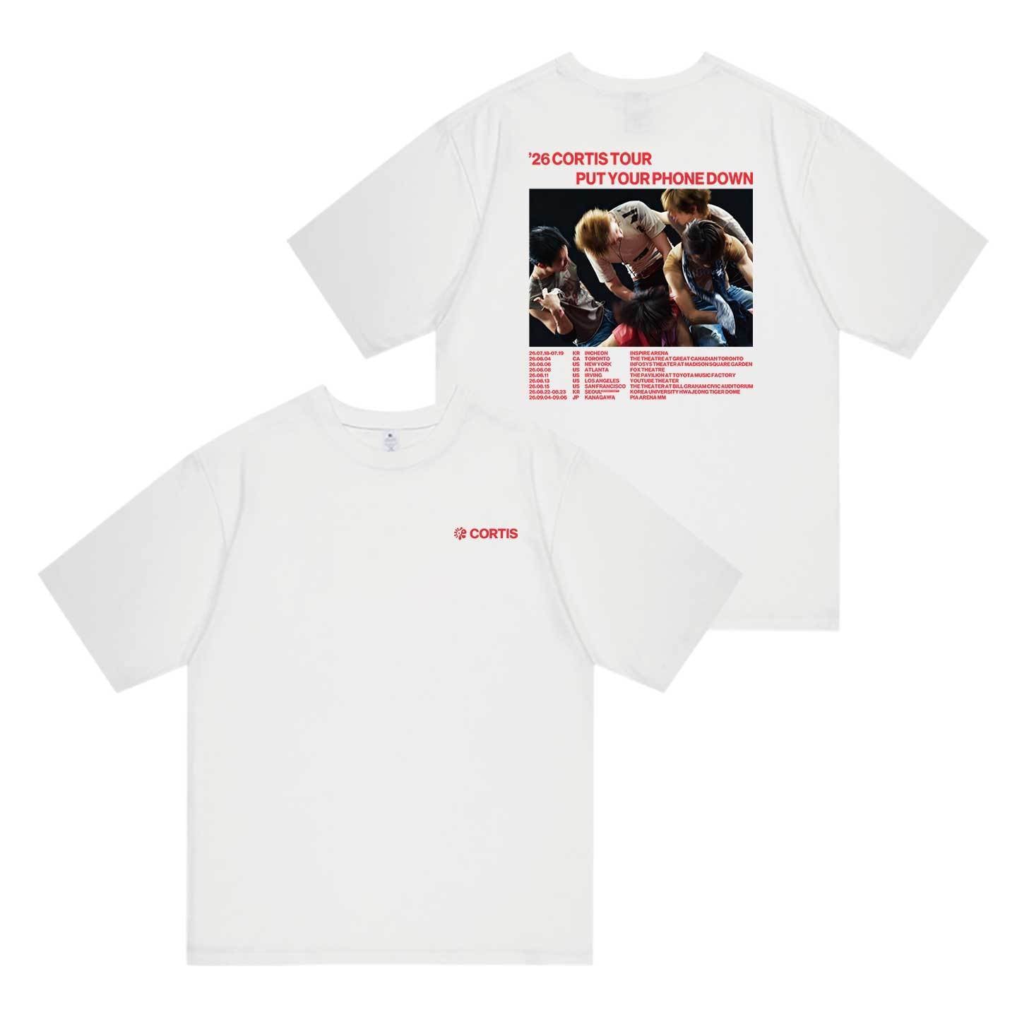 CORTIS T SHIRT TOUR PUT YOUR PHONEDOWN TOUR 2026 100% COTTON
