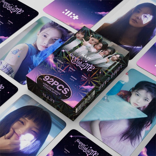 ILLIT SUPER REAL ME PHOTOCARDS 92 PCS(60 CARDS+ 32 STICKERS)