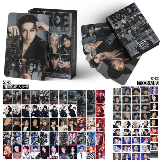 STRAY KIDS MERCH PHOTOCARDS FORCE SEASON GREETINGS 2026 KIT 127 PCS (55 PHOTOCARDS + 72 STICKERS)