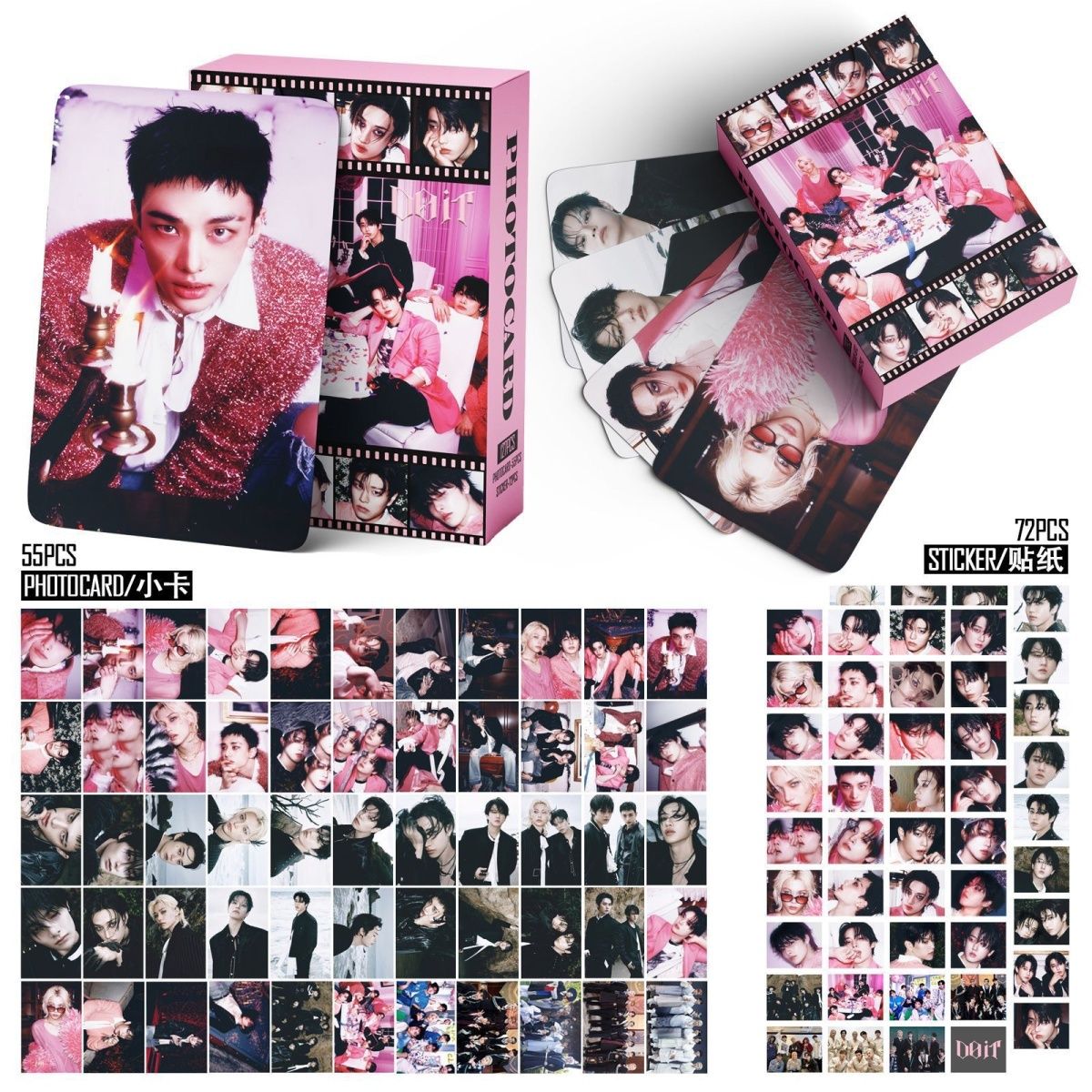 STRAY KIDS MERCH PHOTOCARDS 127 PCS DO IT (55 CARDS + 72 STICKERS)
