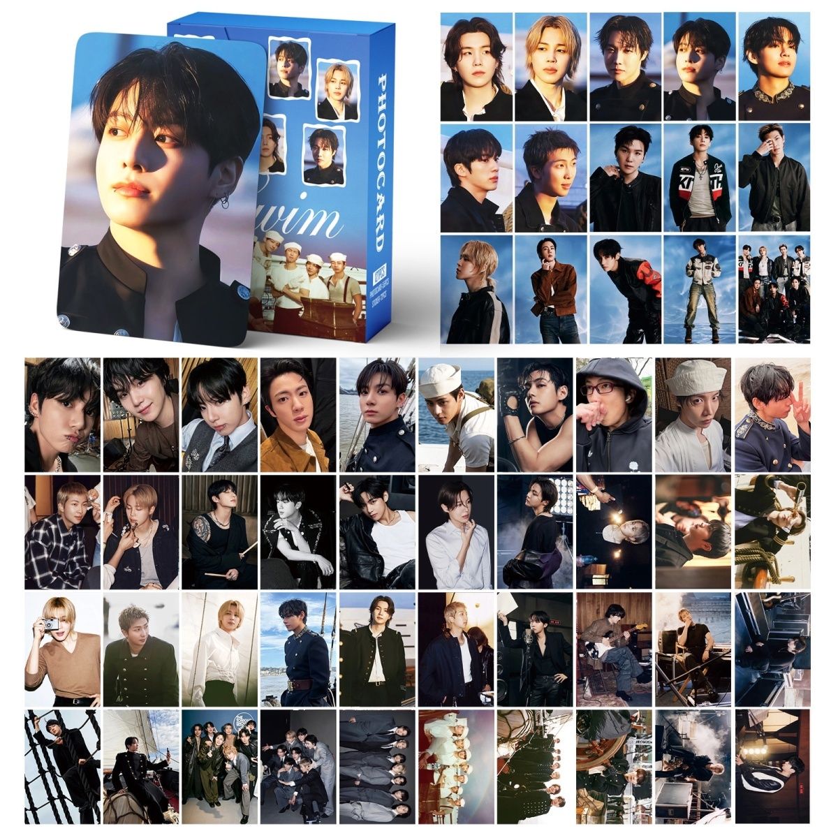 BTS SWIM PHOTOCARDS 127 PCS (55 cards+72stickers)