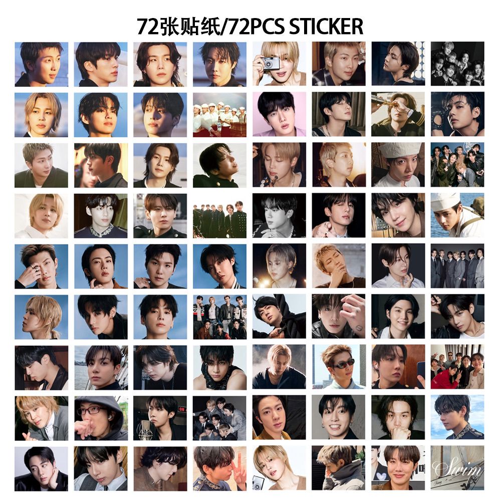 BTS SWIM PHOTOCARDS 127 PCS (55 cards+72stickers)