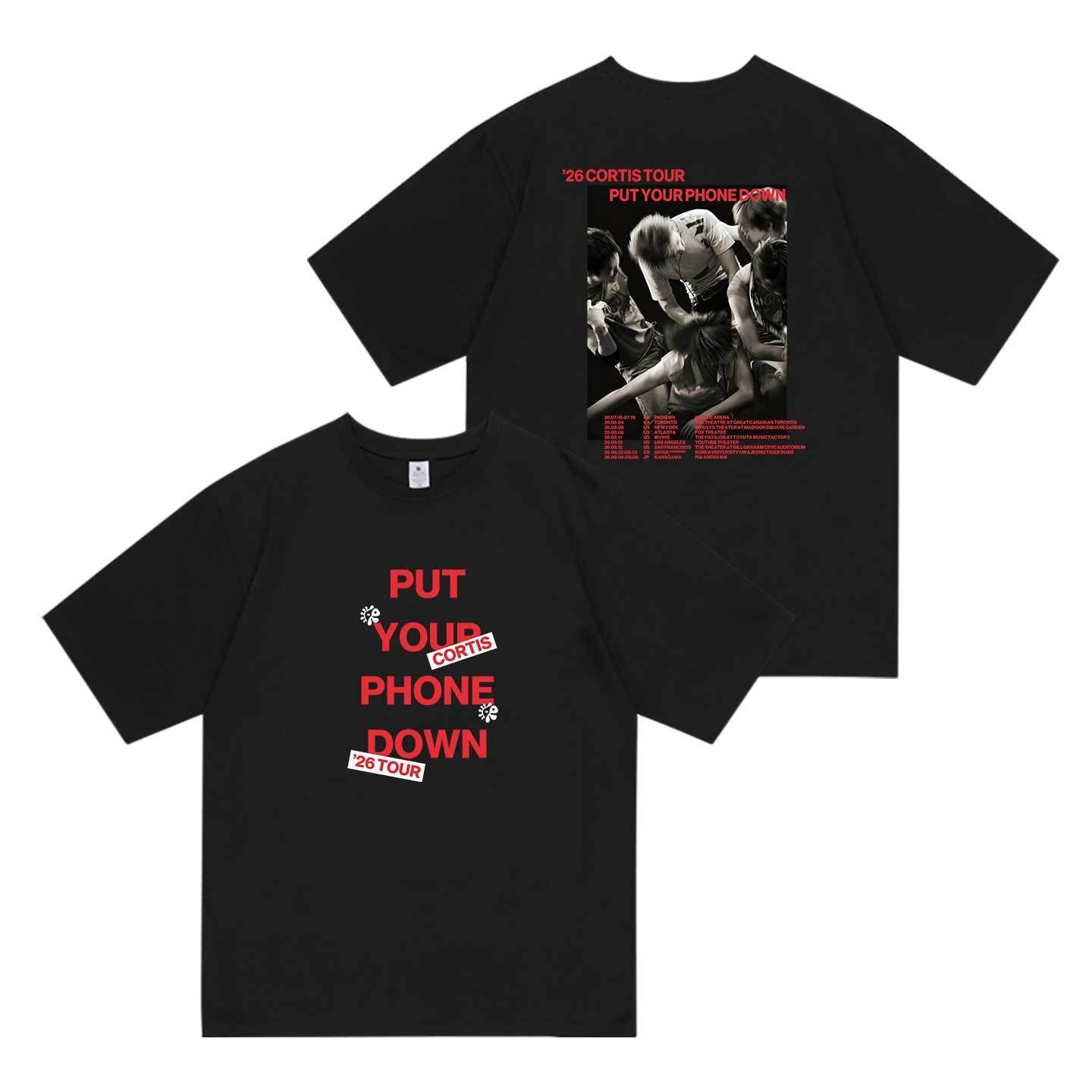 CORTIS T SHIRT TOUR PUT YOUR PHONEDOWN TOUR 2026 100% COTTON