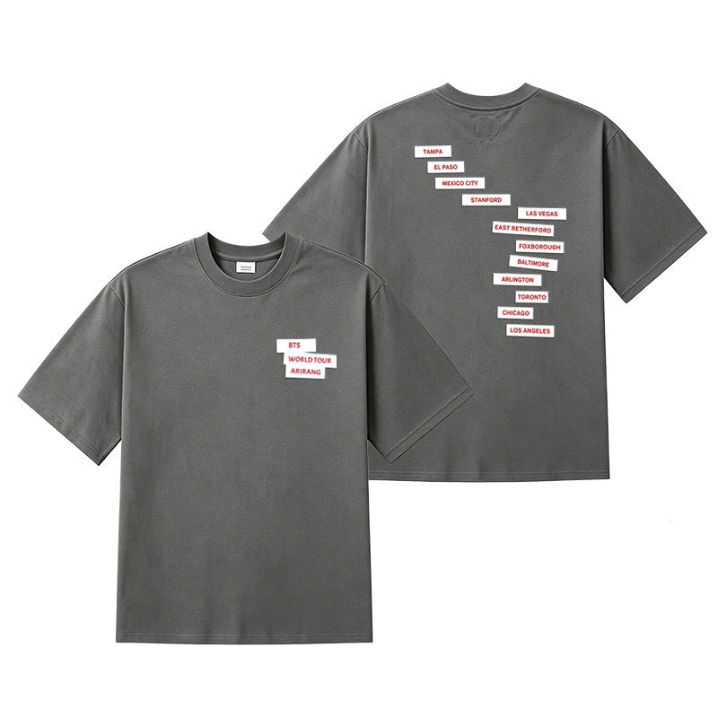 BTS WORLD TOUR ARIRANG T-SHIRT 100% COTTON - VARIOUS COLORS