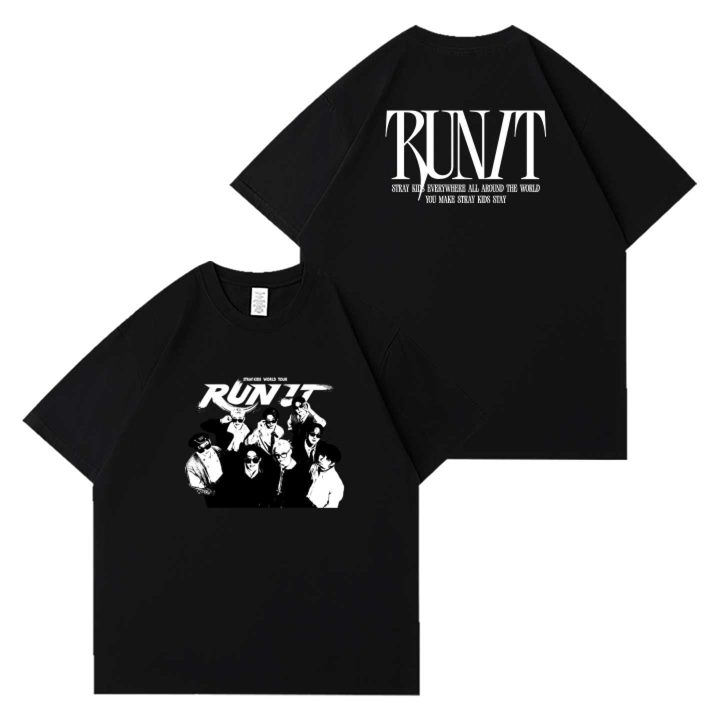 STRAY KIDS RUN IT T-SHIRTS 100% COTTON