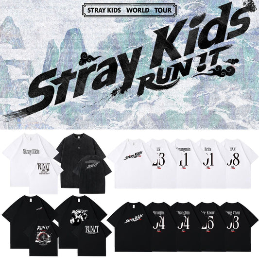 STRAY KIDS RUN IT T-SHIRTS 100% COTTON