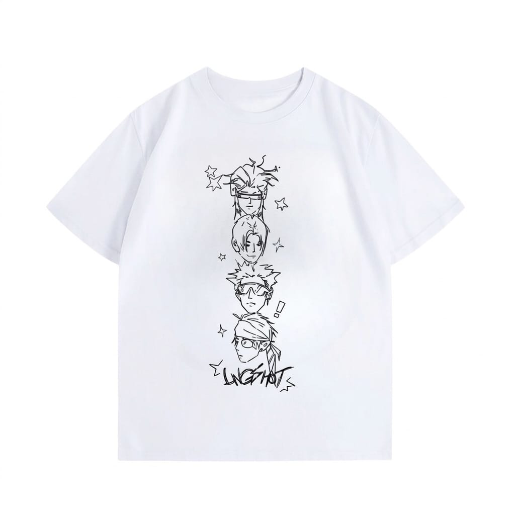 LNGSHOT T-SHIRTS 100% COTTON (white and black)
