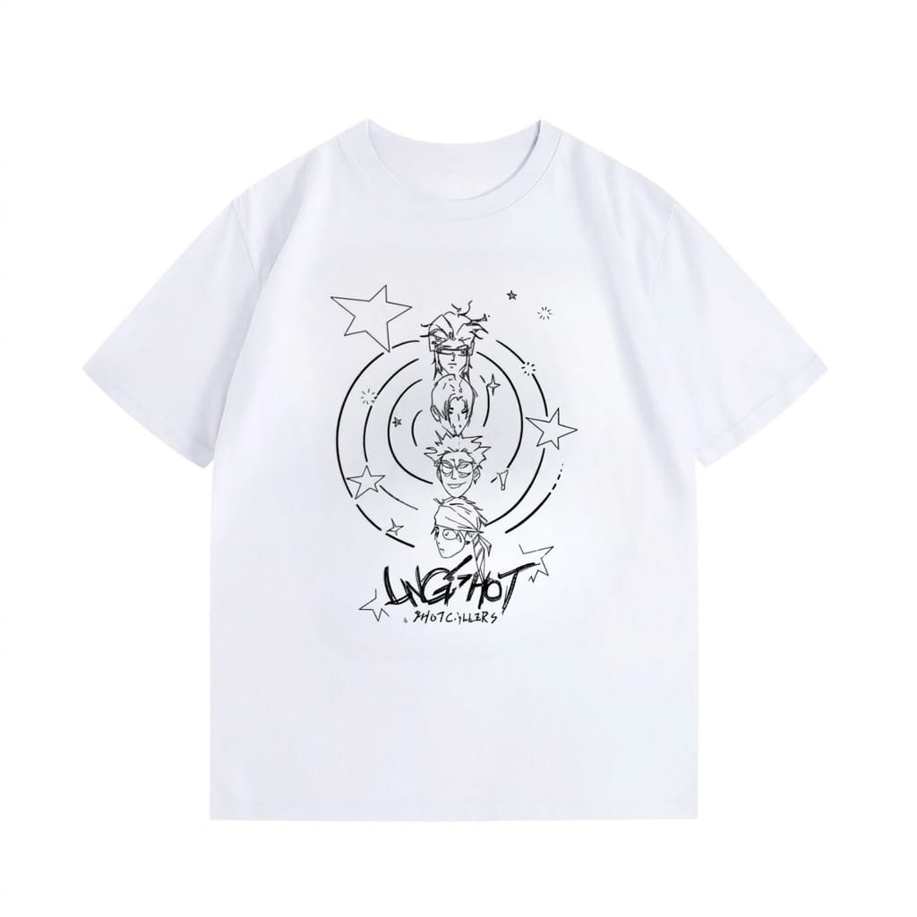 LNGSHOT T-SHIRTS 100% COTTON (white and black)
