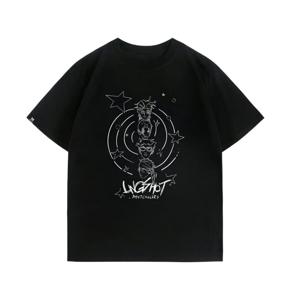 LNGSHOT T-SHIRTS 100% COTTON (white and black)