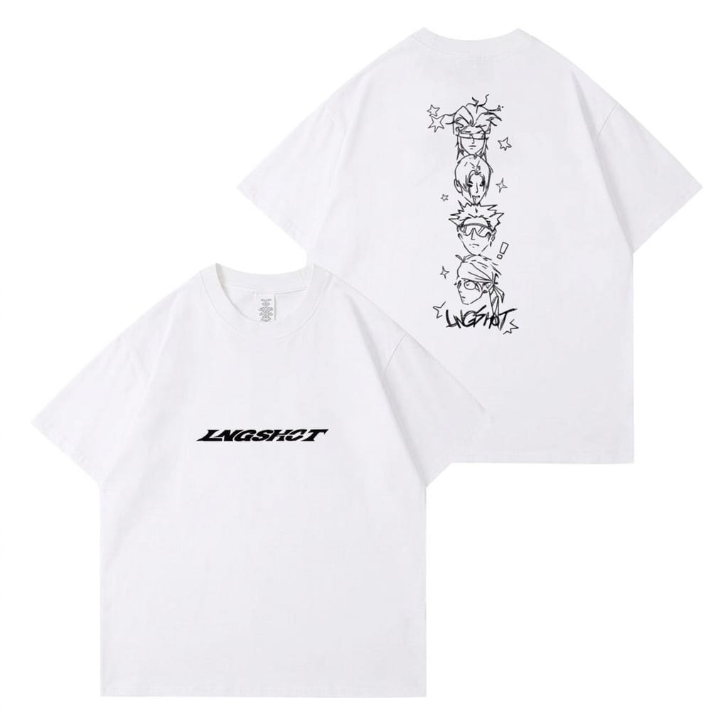 LNGSHOT T-SHIRTS 100% COTTON (white and black)