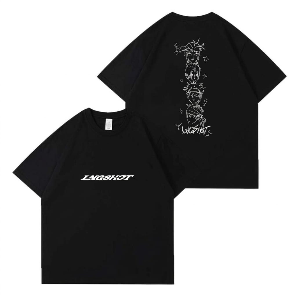 LNGSHOT T-SHIRTS 100% COTTON (white and black)