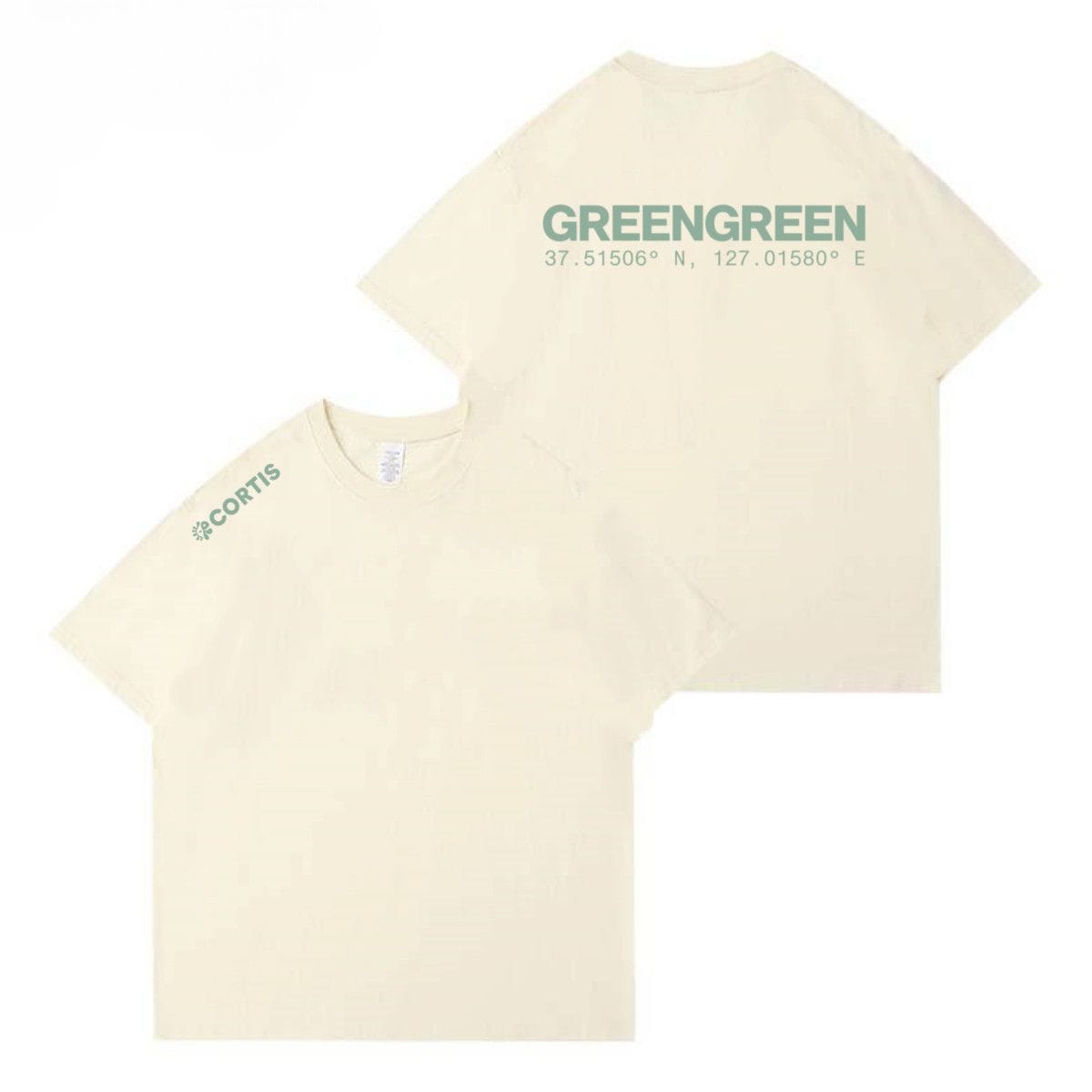 CORTIS T SHIRT GREENGREEN 100% COTTON