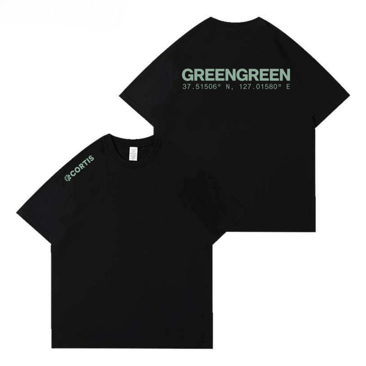 CORTIS T SHIRT GREENGREEN 100% COTTON