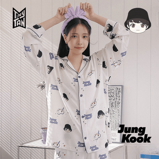 BTS MERCH  TINY TAN MIC DROP PAJAMAS (all members)