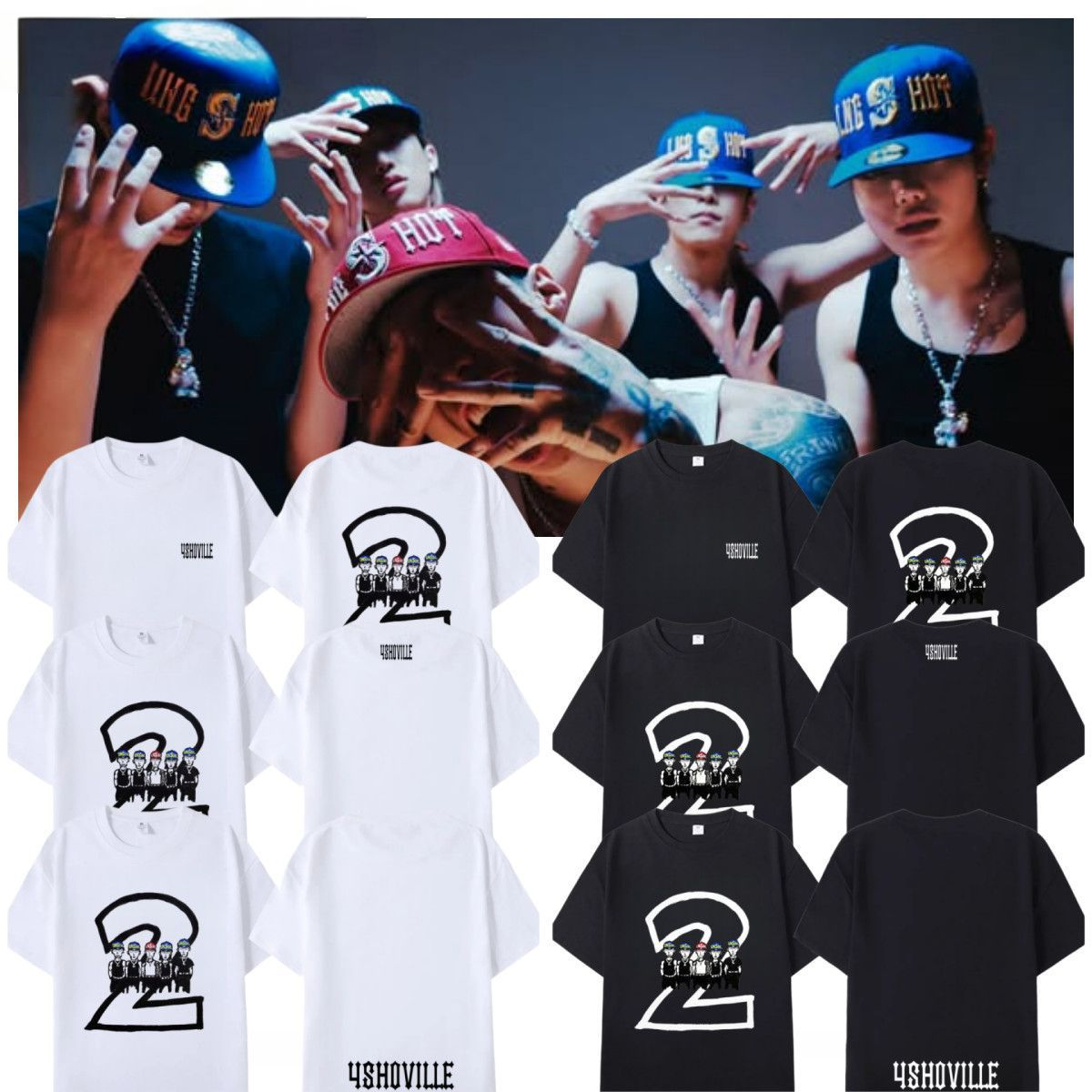 LNGSHOT 4SHOBOIZ Vol.2 4SHOVILLE T-SHIRT 100% COTTON