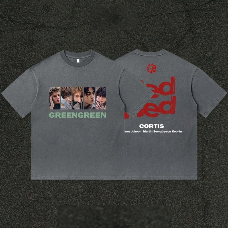 CORTIS T SHIRT GREENGREEN 100% COTTON