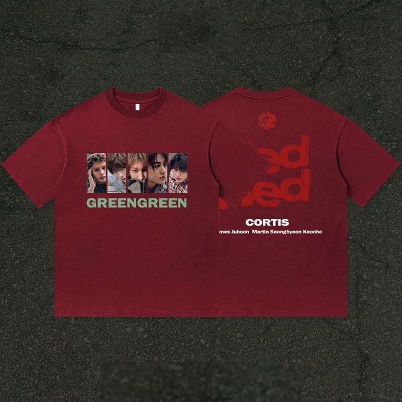 CORTIS T SHIRT GREENGREEN 100% COTTON