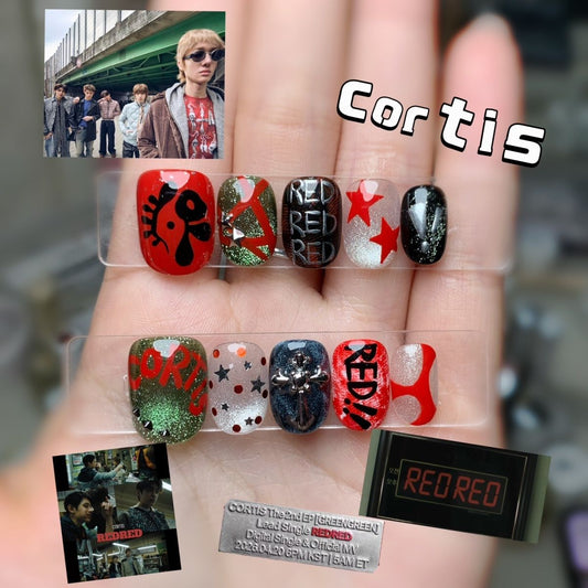 CORTIS GREENGREEN PRESS-ON NAILS