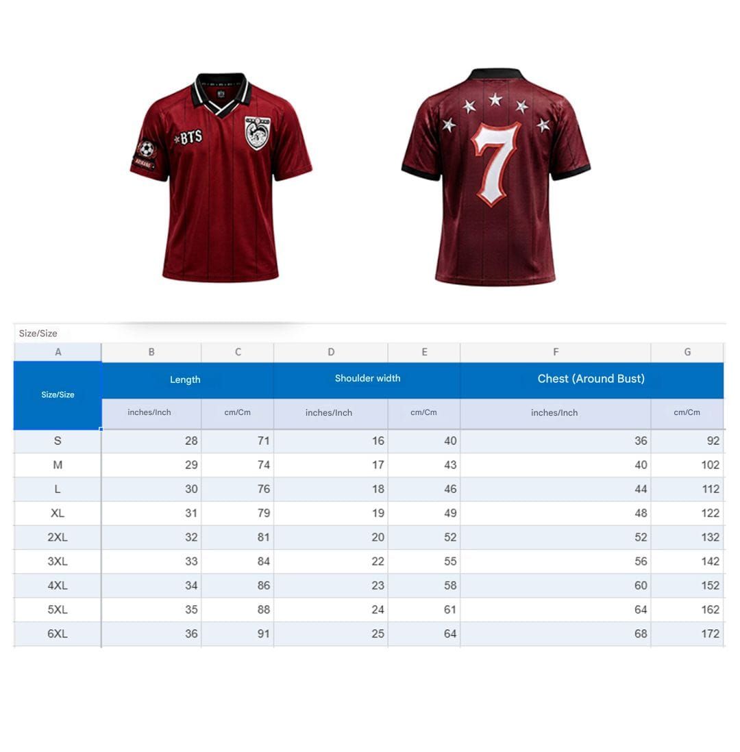 BTS WORLD CUP HALFTIME SHOW JERSEY